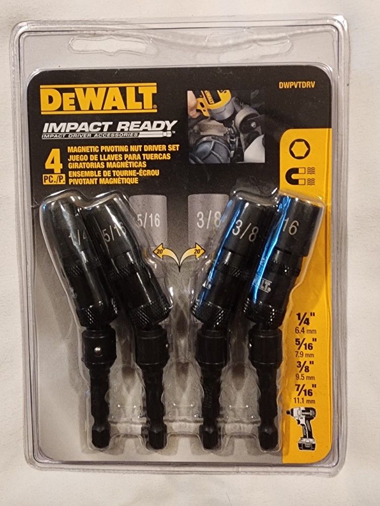 Dewalt DWpvTDRV Magnetic Pivoting Nut Driver Set (4-Piece)