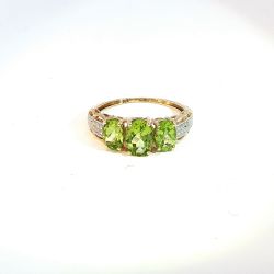 Ladies Peridot 10k Yellow Gold Birthstone Ring Size 6 11056263