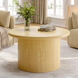 Tambour Design Round Coffee Table