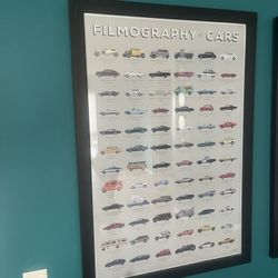 Framed filmography of cars Movie cars through the years 27 x 39