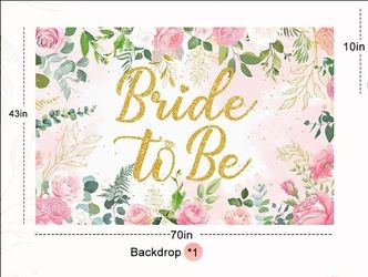 Bride to be back drop, bride to be veil, other plain veil