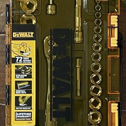 DeWALT 34 Piece Tool Kit DWMT45034 Chrome New Sealed 1/4 & 3/8 drive socket set ,New, Firm 