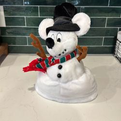 Disneyland Disney Parks Christmas Mickey Mouse Snowman Plush Hat / Tree Topper