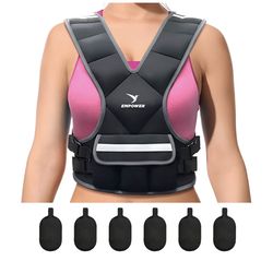 EMPOWER Weighted Vest for Women with Reflective Strips – Fixed 8lbs, Adjustable 4-10lbs (4 in1) or Adjustable10-16lbs (4 in 1), Strengthen Muscles, Bo
