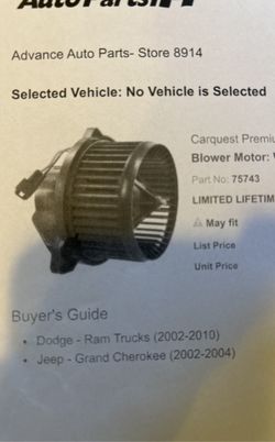 Dodge jeep Blower Motor