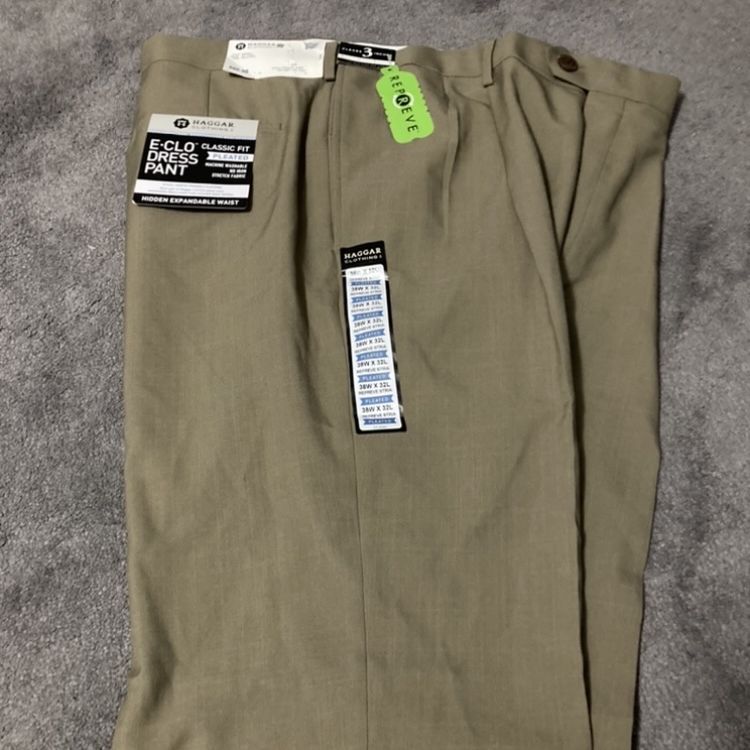haggar eclo stria classic fit pleated dress pants Haggar E-CLO Stria Dress Pants, Pleated Front in Brown