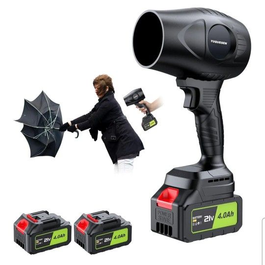 Electric-Cordless-Leaf-Blower - 600000RPM Handheld Leaf Blower 
- 2 X 4.0Ah Batteries and Charger Included Lightweight Leaf Blowers for Patio Cleaning