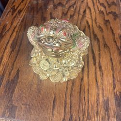 Desk Topper, Gold Money Frog