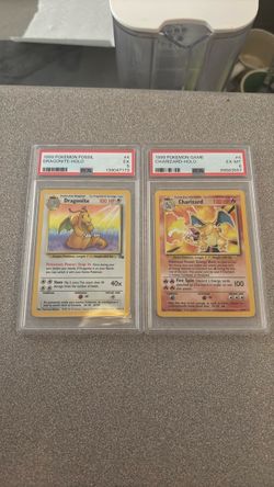 PSA Graded 1999 Pokemon Dragonite & Charizard Holo Cards