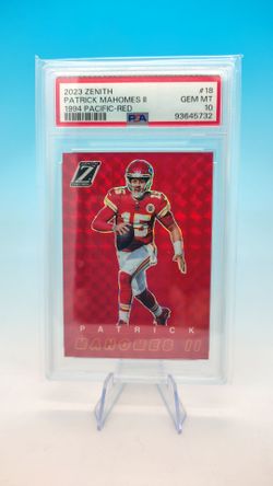 2023 Zenith Patrick Mahomes II 1994 Pacific Red #18 PSA 10
