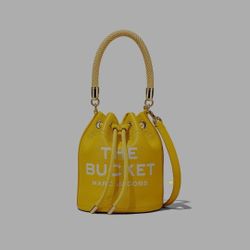 Marc Jacobs Leather Sun Yellow Bucket Bag