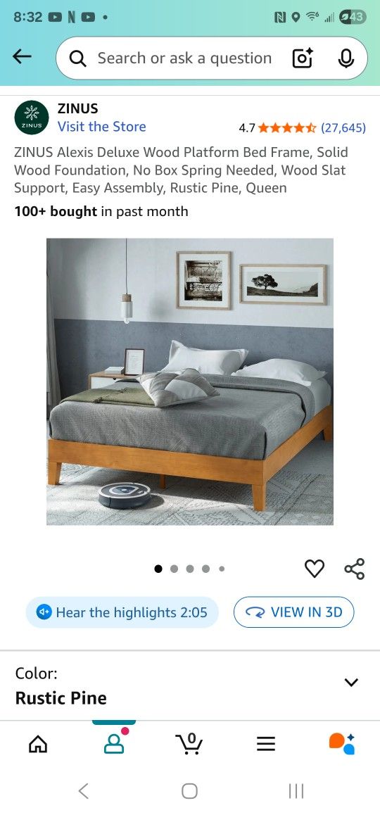 Solid Queen Bedframe Holds Up To 700lbs
