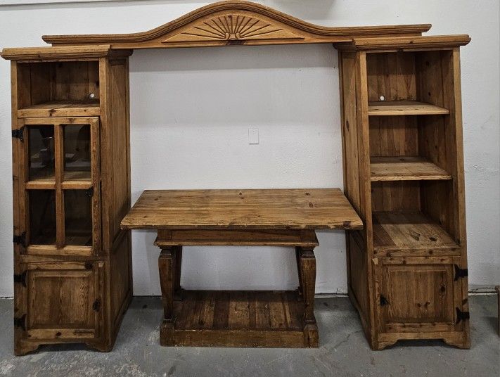 Southwestern Furniture, Desk, Wall Unit And Trunk