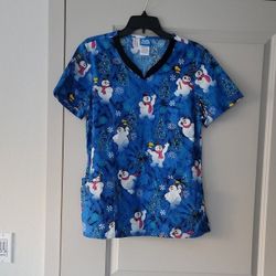 Christmas Scrub Top Large