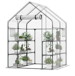 Walk in Greenhouse, 36.5*12*98cm Waterproof Green Houses for Outside, Portable Greenhouses for Outdoors with Roll-Up Zipper, Greenhouse for Indoors -