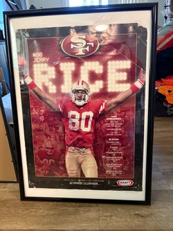 Jerry Rice #80 SF 49ers Retirement Celebration Framed Poster