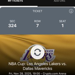 Lakers vs Dallas  2 Tickets 11/28/25 Section 324 