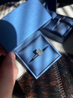 Engagement Ring & Wedding Band Set 14k White Gold 2Ct. Lab Grown Diamond Size 6.5