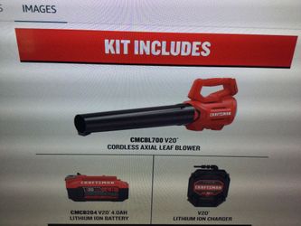 CRAFTSMAN V20 CORDLESS AXIAL LEAF AND SWEEPER BLOWER  AND LEAF BLOWER WITH BATTERY AND CHARGER… IN EXCELLENT CO