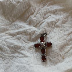 Ruby Cross Pendant 