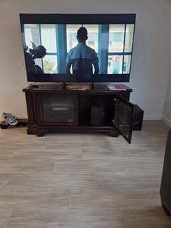 Cherry Wood TV Console