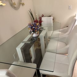 Glass Top rectangle, dining table