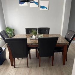 Marble Table With Six Chairs
