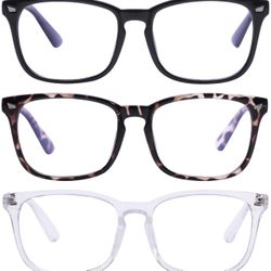 3 pack Unisex Blue Light Blocking Glasses Blue Filter Computer Glasses (Anti Eye Eyestrain) Gaming Glasses for Women Man (3pc-Leopard-Black-White