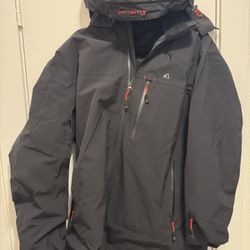 Apricoat Mens 2XL Black Adventure Jacket Soft Shell Hooded Zip Waterproof V2 2.0 NWOT 