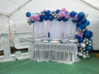 Backdrop Set up Dessert Table