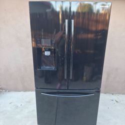 Samsung 25 Cu Ft French Door Refrigerator Black Ice Water Bottom Freezer