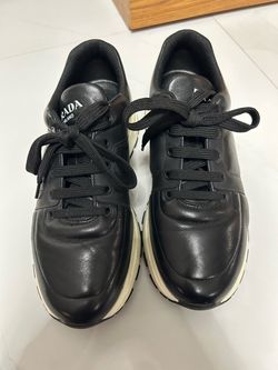 Prada Milano Black Leather Sneakers