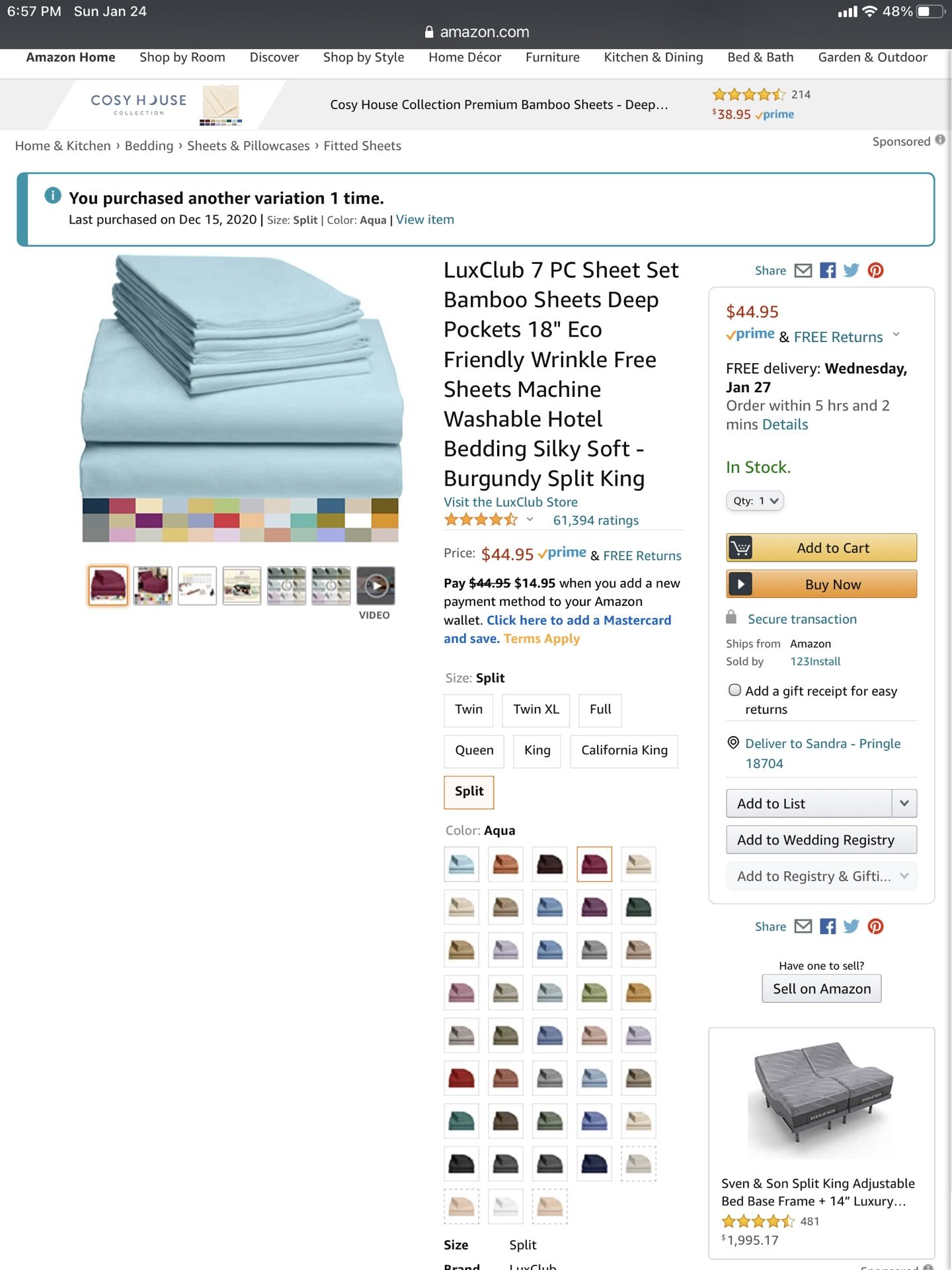 Split King Sheets