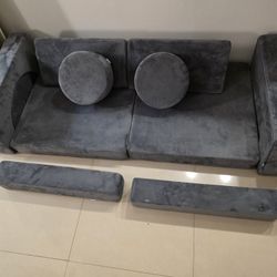 Glaf Kids Couch, 12-Piece Modular Toddler Play Couch for Girls Boys, Sectional Foam Playset Couch Set, Convertible Floor Sofa for Baby, Foldable Couch