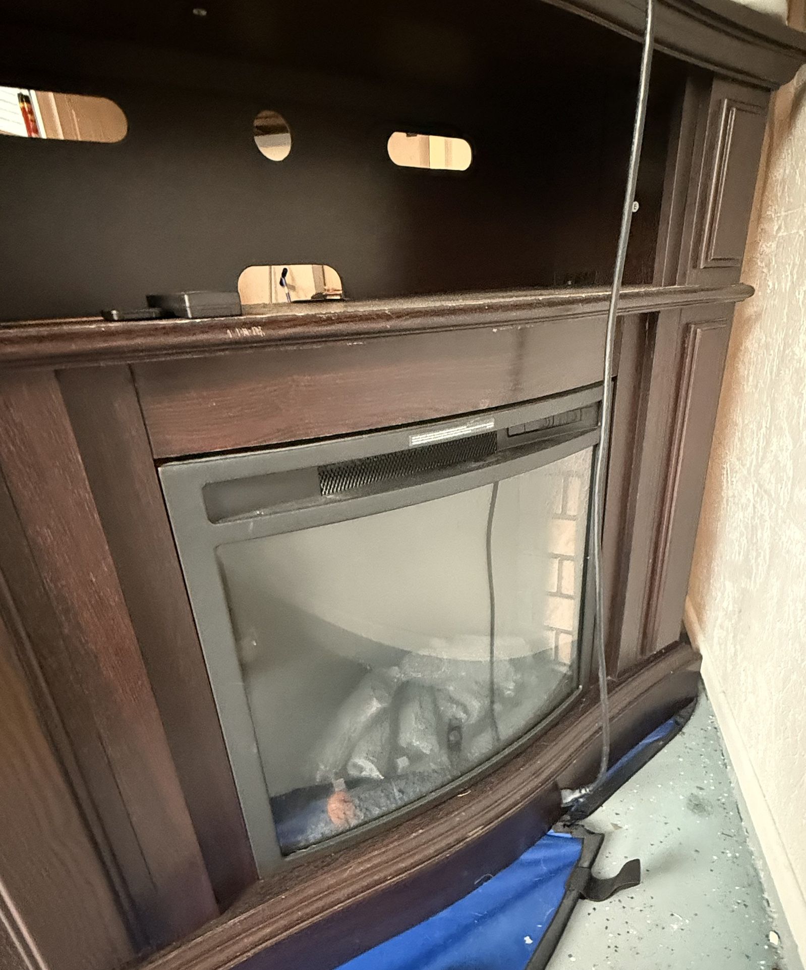 Used Large Portable Fireplace With Remote Controls 