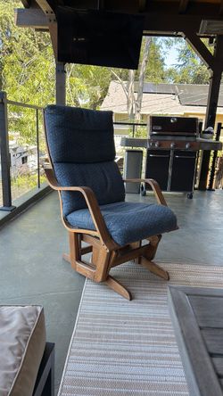 Wood Glider Rocking Chair with Cushion