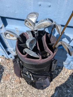 Full set of golf clubs with bag
