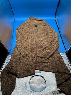 a.n.a. Brown open-knit cardigan sweater size Medium