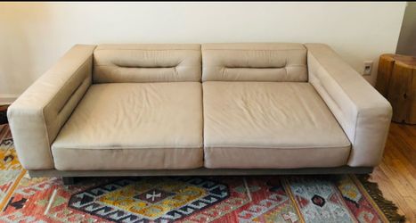 Restoration Hardware Durrell Leather Sofa- 6ft