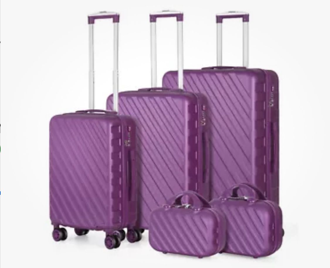 Purple 5 Piece Hard Shell Luggage