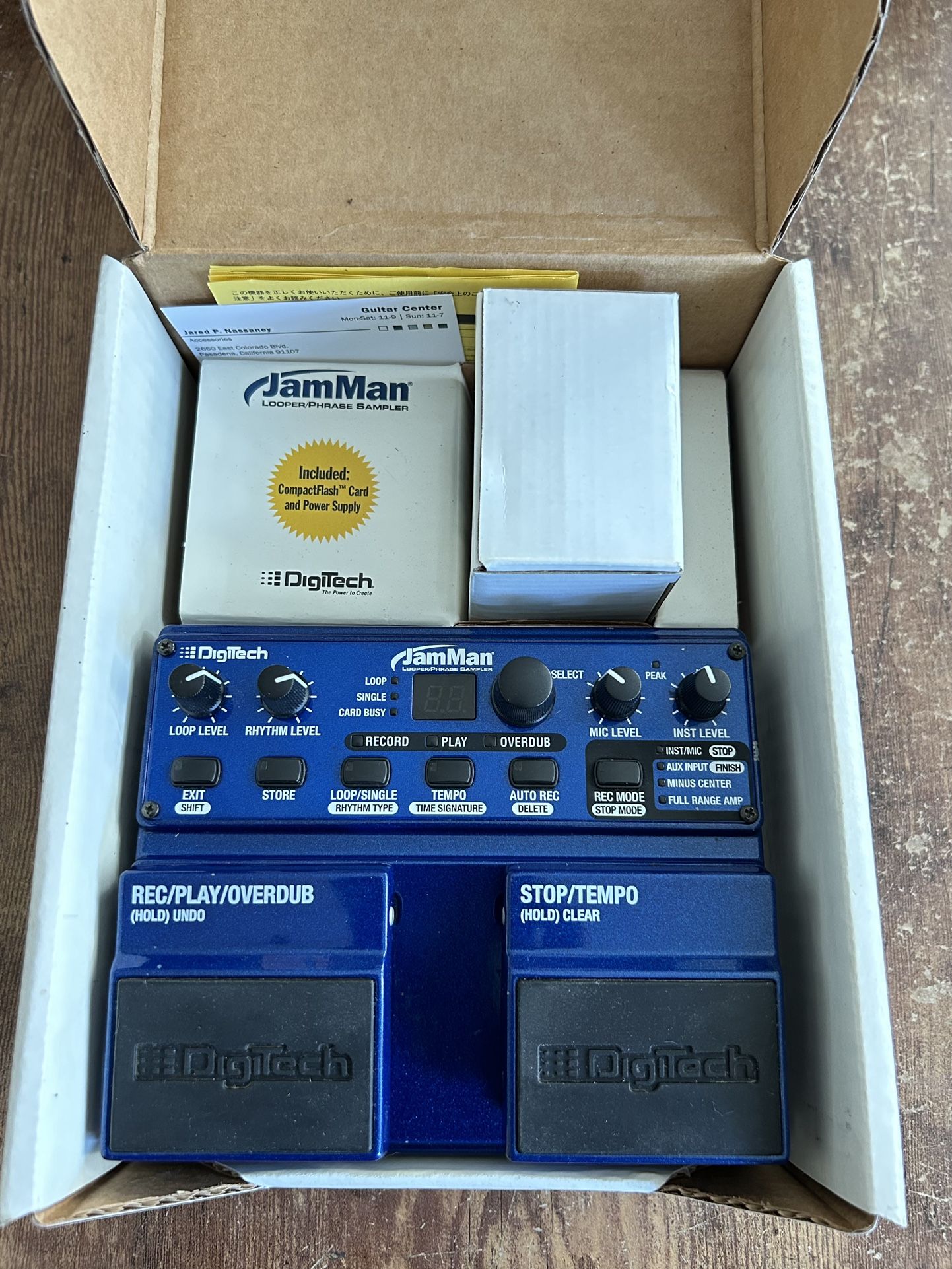 Original Digitech Jamman 2000s Blue Looper Sampler Pedal W / Box Manual