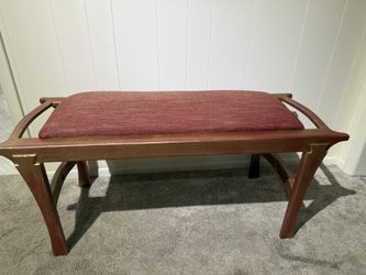 Red & Gold Wood Bench