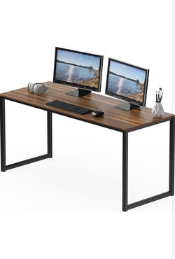 SHW Mission 55-Inch Home Office Computer Desk, Walnut