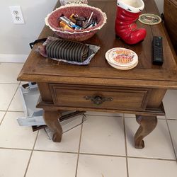 Two living room end  tables, wood, vintage