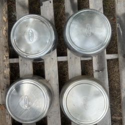 Vintage 10 1/2''Inch Ford Hubcaps Set Of 4