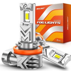SEALIGHT H11/H16/H8 LED Fog Light Bulb or DRL, 14,000 Lumens 6500K White Light, 800% Brightness H11 LED Fog Lights, 60000HRS Lifespan 1:1 Replacement 
