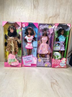 Vintage AA BARBIE DOLLS Lot 4 Wild Style valentine Flower mania collection special editions