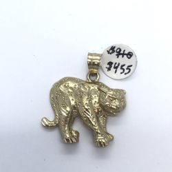 Gold 10k Panther Pendant New 