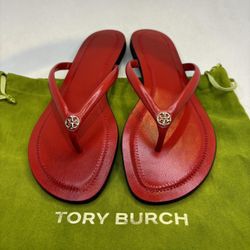 BRAND NEW Tory Burch Chelsea Red Leather Flip Flop