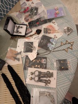 Halloween Gothic Mixed Jewelry Lot Earrings Necklaces Various Brands